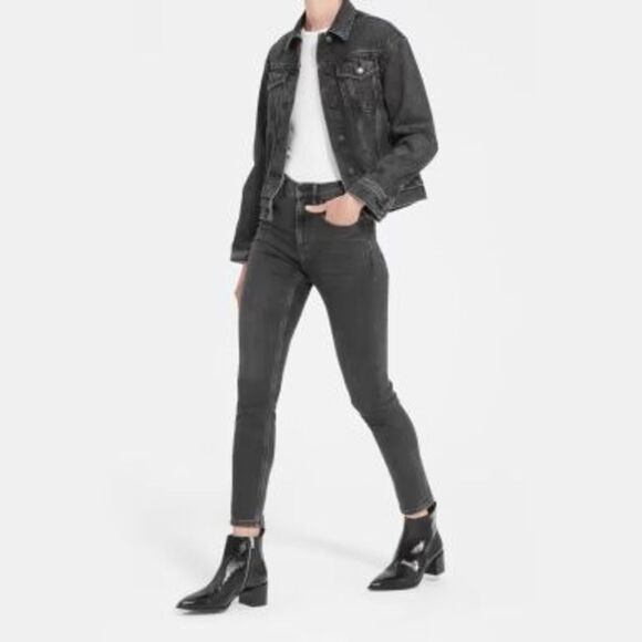 Everlane Womens High Rise Skinny Denim Jeans Black Size 28 - Picture 2 of 9